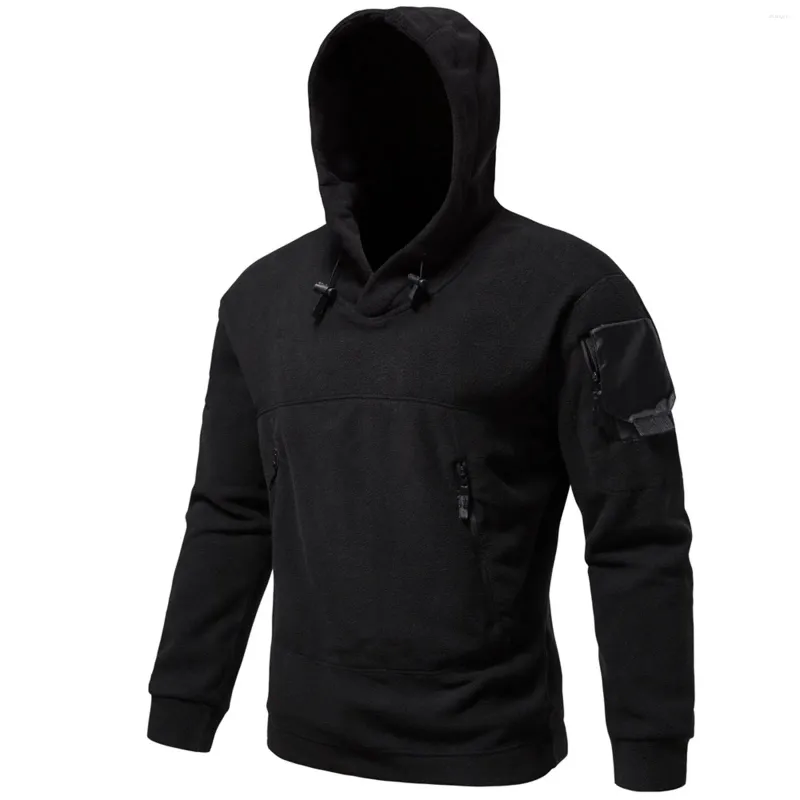 Sweats à capuche pour hommes couleur unie fermeture éclair poche à capuche noir loisirs vêtements de sport sweat décontracté usage quotidien pulls entraînement plaine Sudaderas