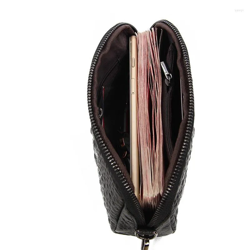 Brieftaschen Muster Frauen Brieftasche Echtes Leder Handgelenk Geldbörse Halter Alligator Clutch Bag Geld