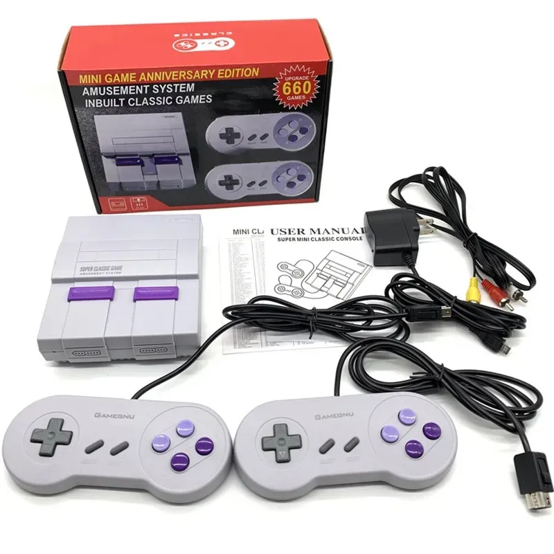 2023 Classic SFC TV Handheld Mini Portable Game 660 620 graczy Konsole System rozrywki dla 660 NES SNES Games Console