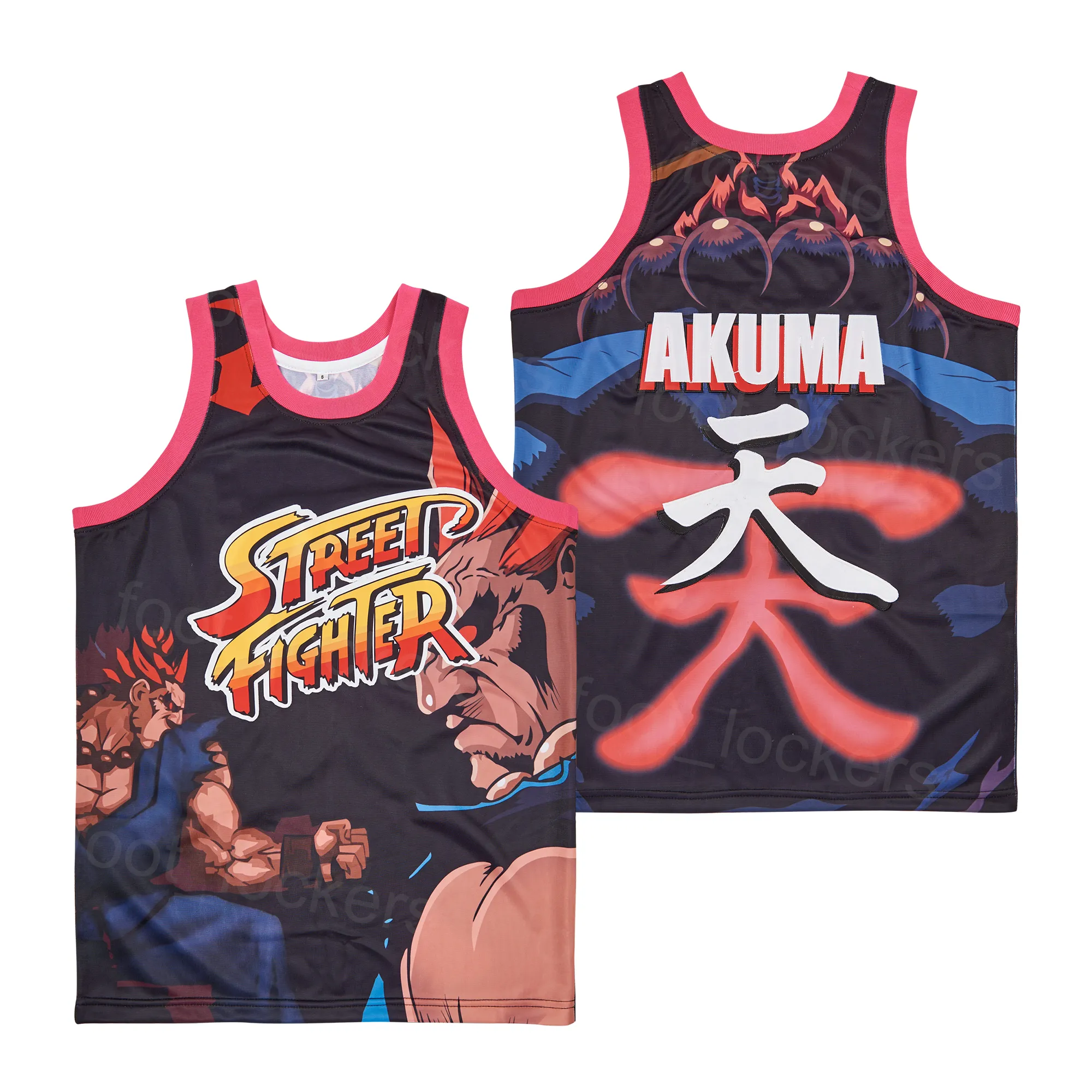 Movie Basketball Jersey Akuma Street Fighter Video Game Film Retro Shirt Pullover Adembatten HIPHOP HIPHOP PURE COTTOP SPORT TEAM PULLOLT GEHOUDEN