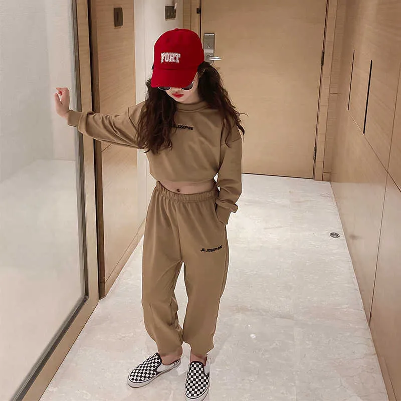 New Girls Letter Teen Casual Sweater And Sweatpants Set Grey Sweatshirt And  Jogger Pants Suit For Children Sizes 6 12 AA230426 From Qiaomaidou04,  $21.47