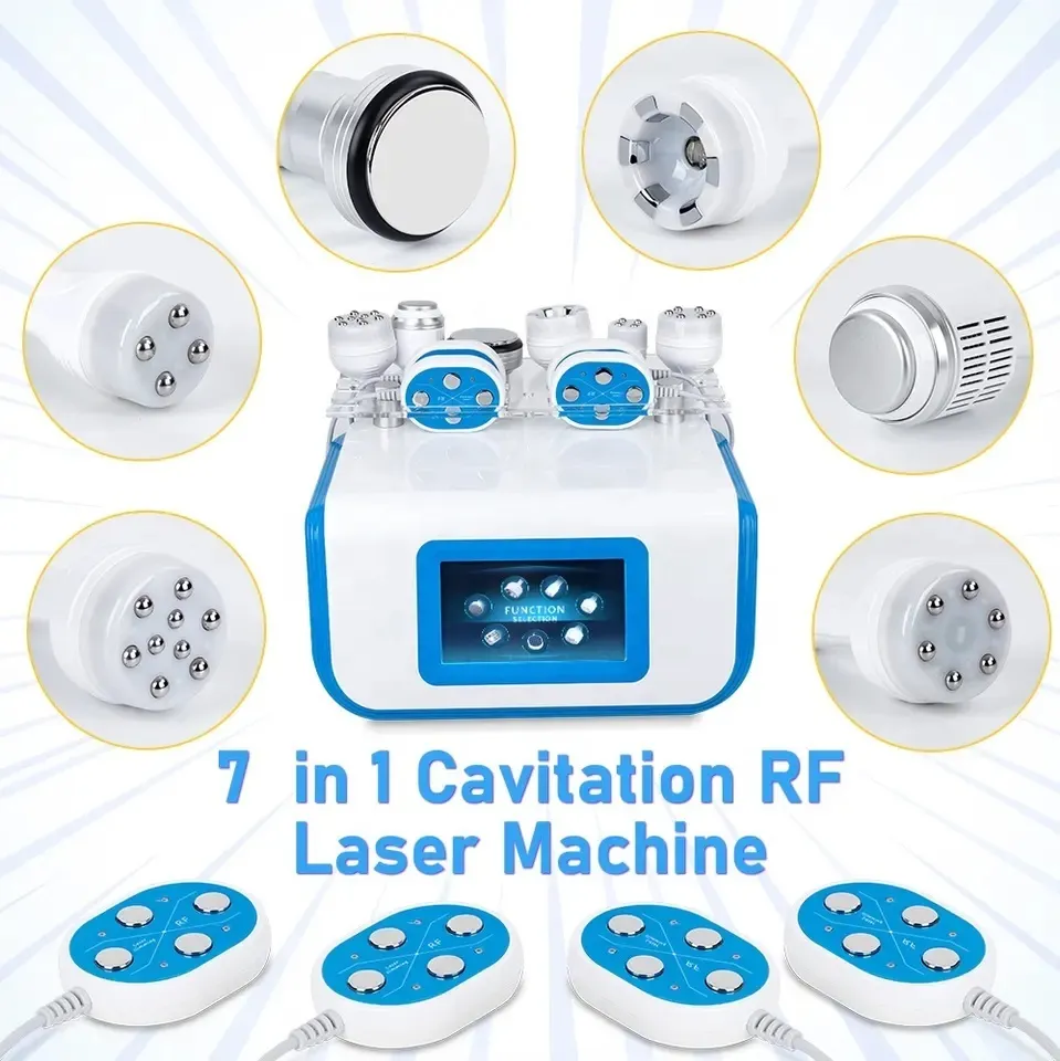 Haute Qualité Nouveau Modèle 80k Minceur Machine Liposuccion À Ultrasons Cavitation 7 EN 1 Laser Aspirateur RF Soins De La Peau Salon Spa Machines De Perte De Graisse