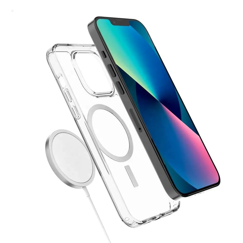 Coque de téléphone en TPU transparent, antichoc, avec chargement magnétique, pour Iphone 11 12 13 14 15 Pro Max, avec Magsafing