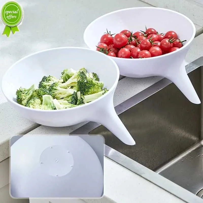 Kitchen Tools Sink Strainer Drain Plastic Fruit Vegetable Washing Basket Drainer Creative Food Colander Baskets Filter Shelf