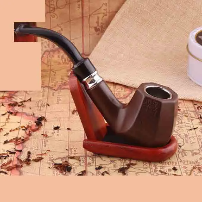 Wooden color Acrylic Resin Hand Tobacco Cigarette Smoking Pipe Filter Flower Patterns Tool Accessories 4 Styles