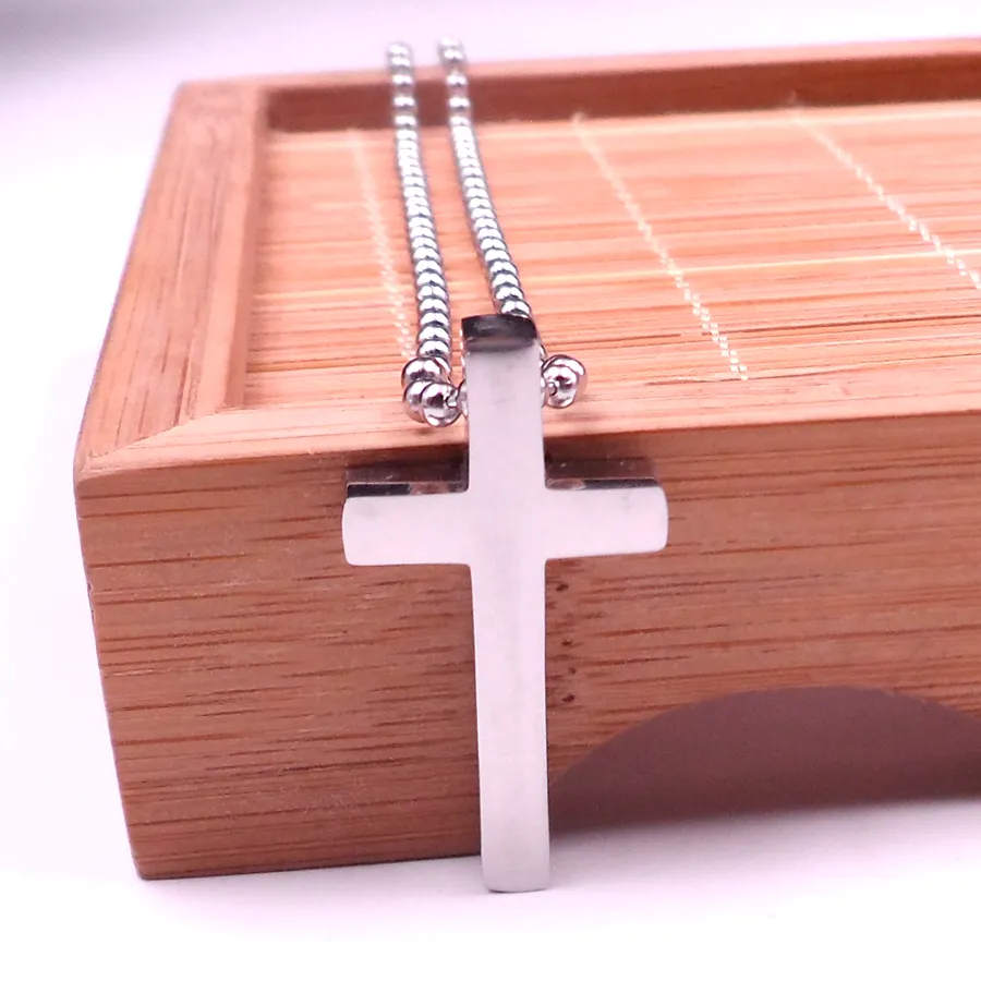 Cross hanglank ketting sieraden zilveren kleur roestvrijstalen gepolijste ballenketen 24 'sieraden voor dames heren Xmas Gifts