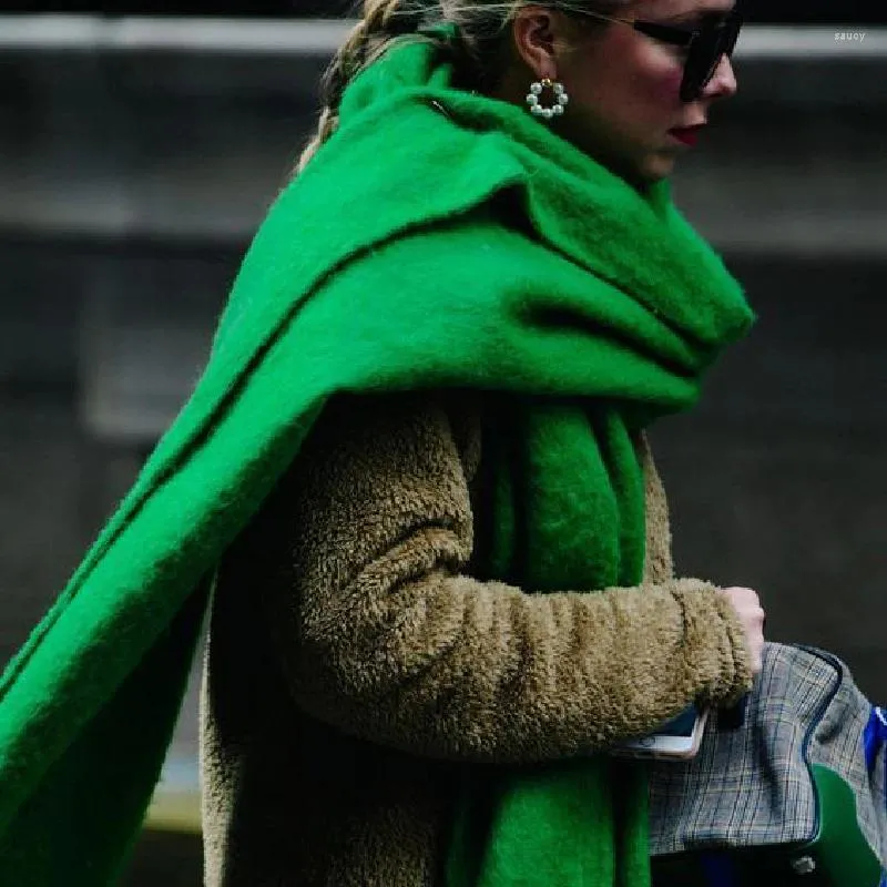 Écharpes Écharpe en cachemire épaissie pour femmes hiver grand châle chaud unique conception de gland simple couleur unie accessoires de mode
