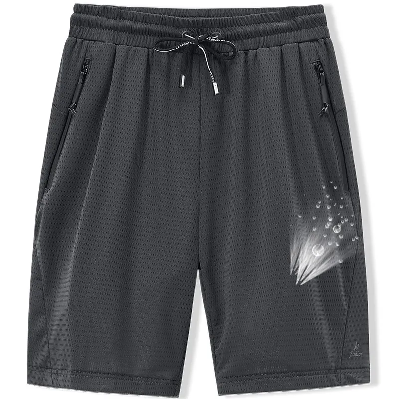 Mäns shorts Stora mäns shorts mesh elastiska sommarbyxor 8xl 6xl stor storlek kläd Nylon svart grå spandex svett shorts plus size shorts 230426