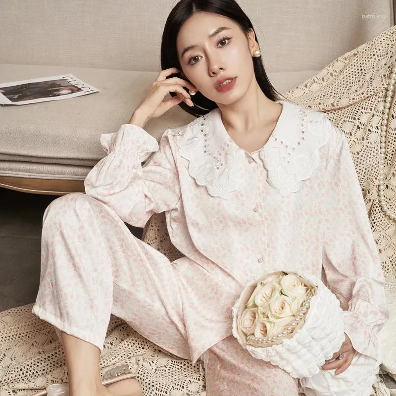 Kvinnors sömnkläder spets citronpyjamas is siden hemkläder uppsättning för kvinnor loungewear