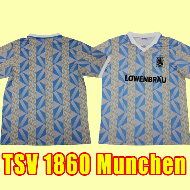 TSV 1860 Munchen 1992 Home Retro Soccer Jerseys Moldadores Kai Bulow Michael Uniformes Liendl Sascha Levent Aycicek Ivica Olic Christian Gytkjaer