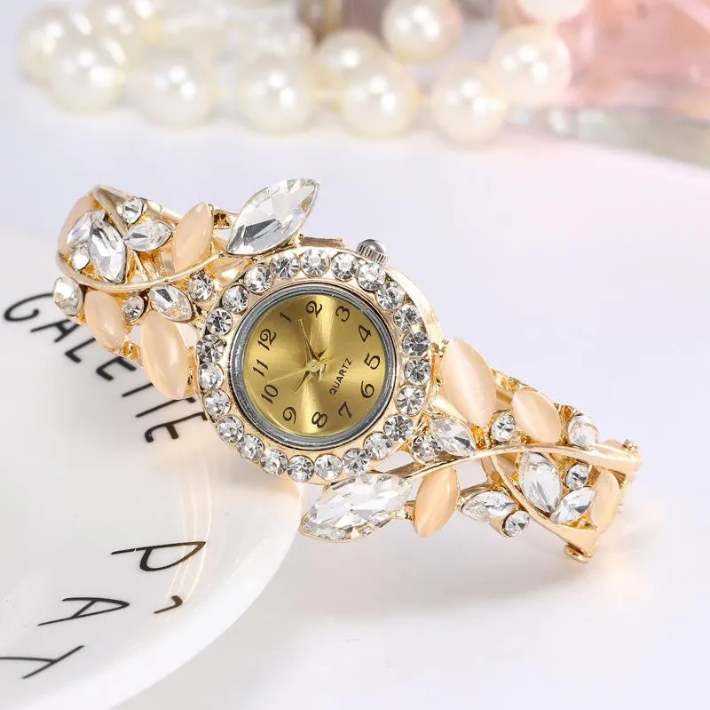 Orologi da polso da donna alla moda con cinturino in cristallo, orologi da polso al quarzo Kawaii, orologio da donna, orologio da donna, braccialetto, decorazione, gioielli