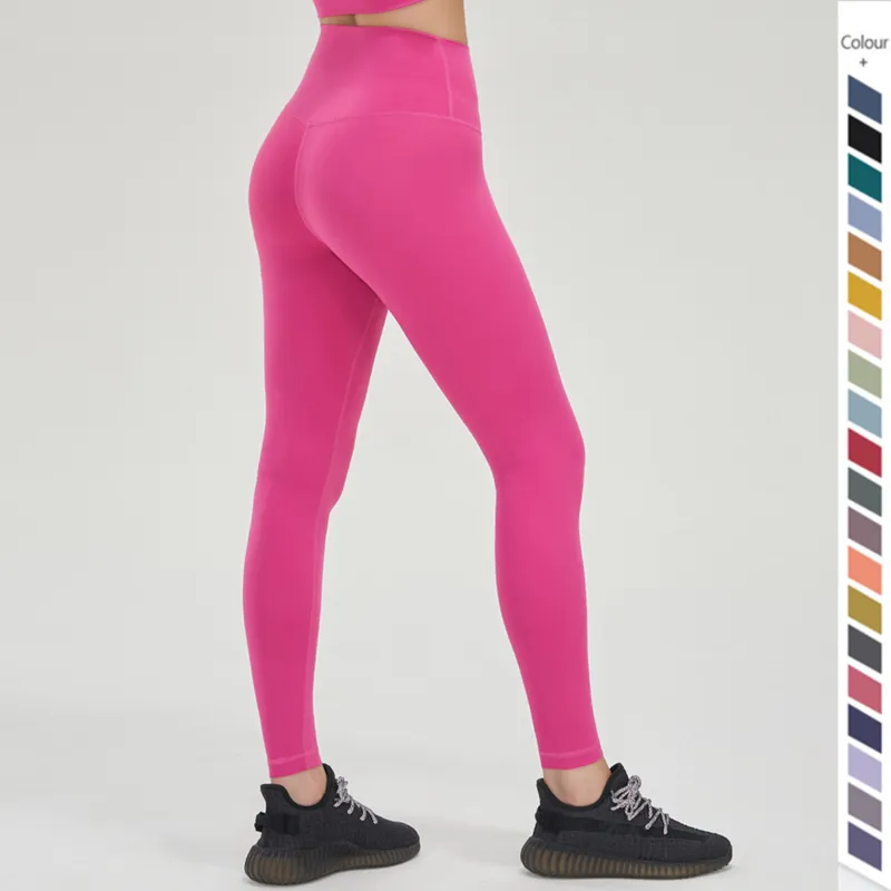 LU-088 Womens Legging Pants High midja Yoga byxor Inga förlägenhetslinje Svattbyxor Krisade Booty Leggings Träning Running Butt Enhance Textured Tights