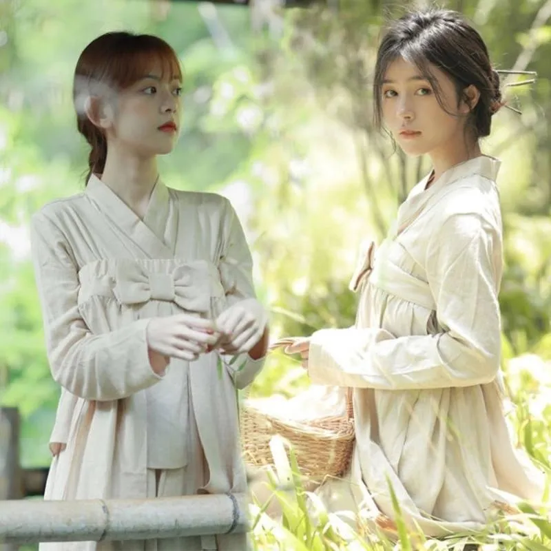 Ethnische Kleidung 2023 Koreanisches traditionelles Hanbok-Frauen-Verbessertes Pendlerkleid Zweiteiliges Alltagskleid Süßes Mädchen-Volkstanzkostüm
