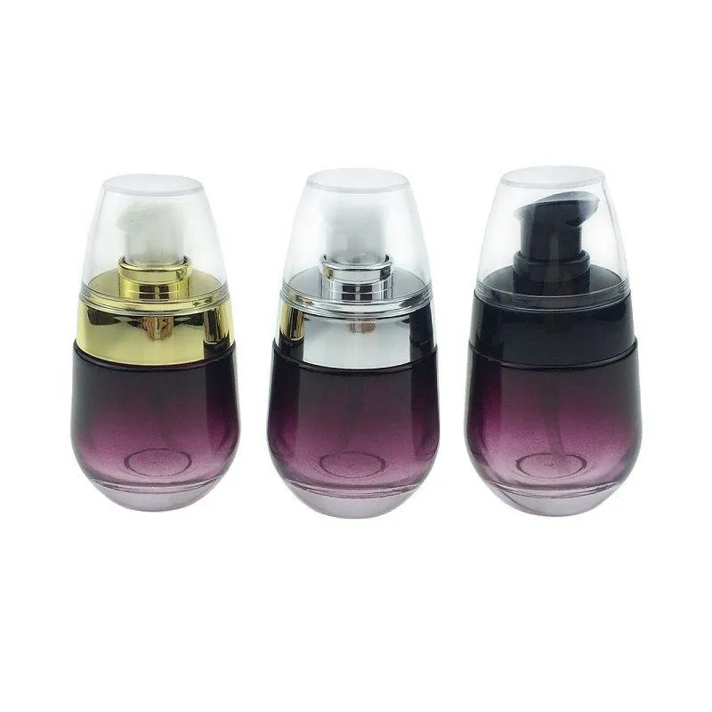 30 ml/1 oz Rose Glas Cosmetische Pot Reisflessen Dispenser voor Essentie Shampoo Geperst Pomp Lege Cosmetische containers Gdotv