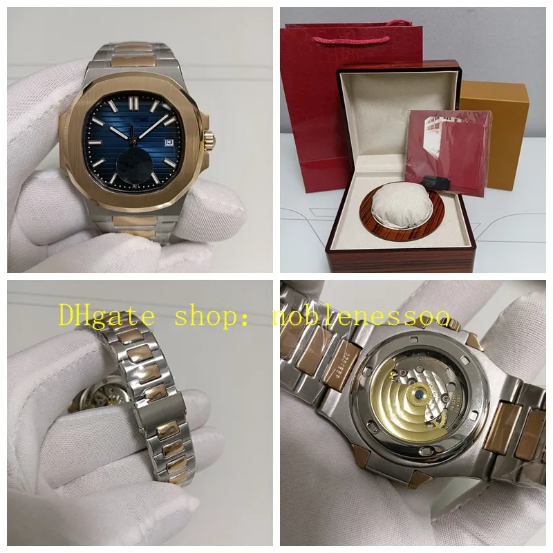 3 Färg Everose med Box Watch Mens 40mm Blue Dial 18K Rose Gold Two Tone Steel Armband Cal. 324 rörelse automatisk klänningsportklockor armbandsur