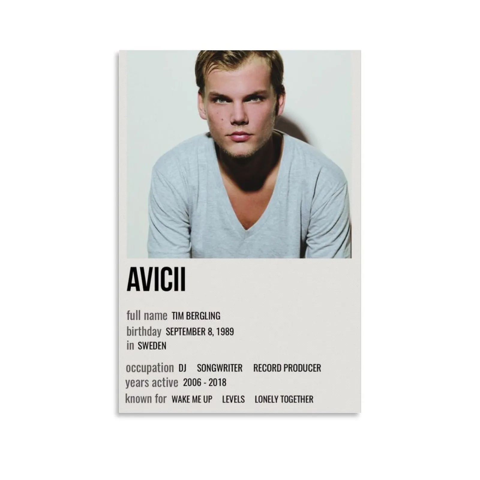 パネルハンギングポスター垂直avicii 1989ウォールアートキャンバスドスポスター