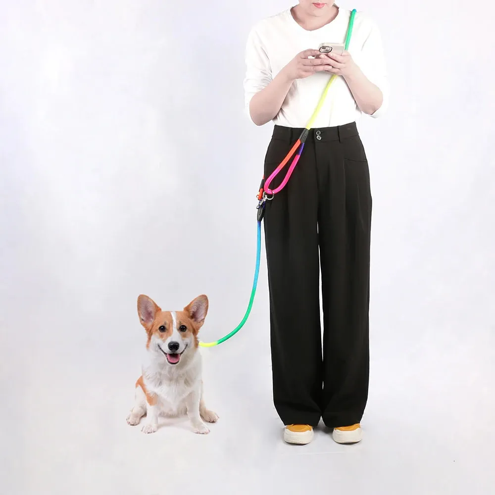 Dog Collars Leashes Hands Free Nylon Dog Leashes Pet Dogs Chain Traction Rope Leads for Running Free Hands Rope Chain for Small Large Dogs 231124