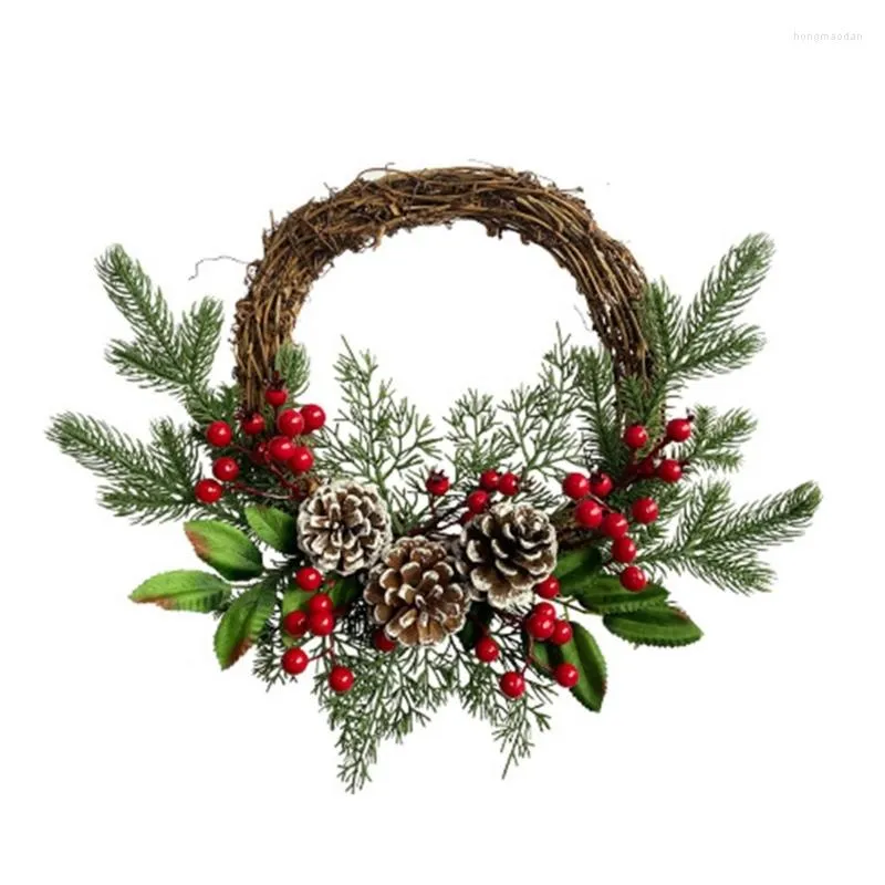 Decoratieve bloemen Kerstmis Pine naald Krans simulatie slinger hangable ornamentbenodigdheden voor feestdecor met winterthema kxre