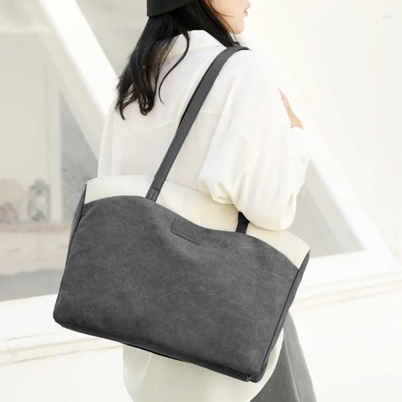 Abendtaschen 2023 Umhängetasche Trend Canvas für Frauen All-Match Einfache koreanische Art Mischfarben Große Kapazität Einzigartiges Design Handtasche
