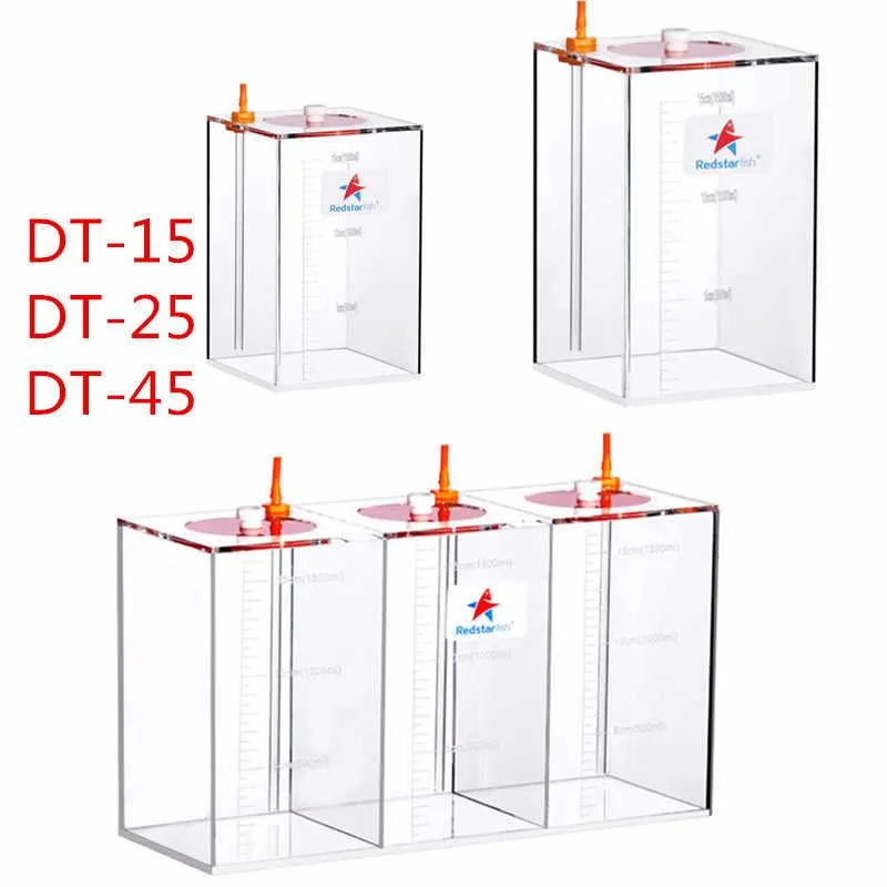 Delar 1.5L 2.5L/4.5L transparent akryldosering Pump Store Reservoar Barrel Transparent Titration Tank Aquarium med skala på tanken