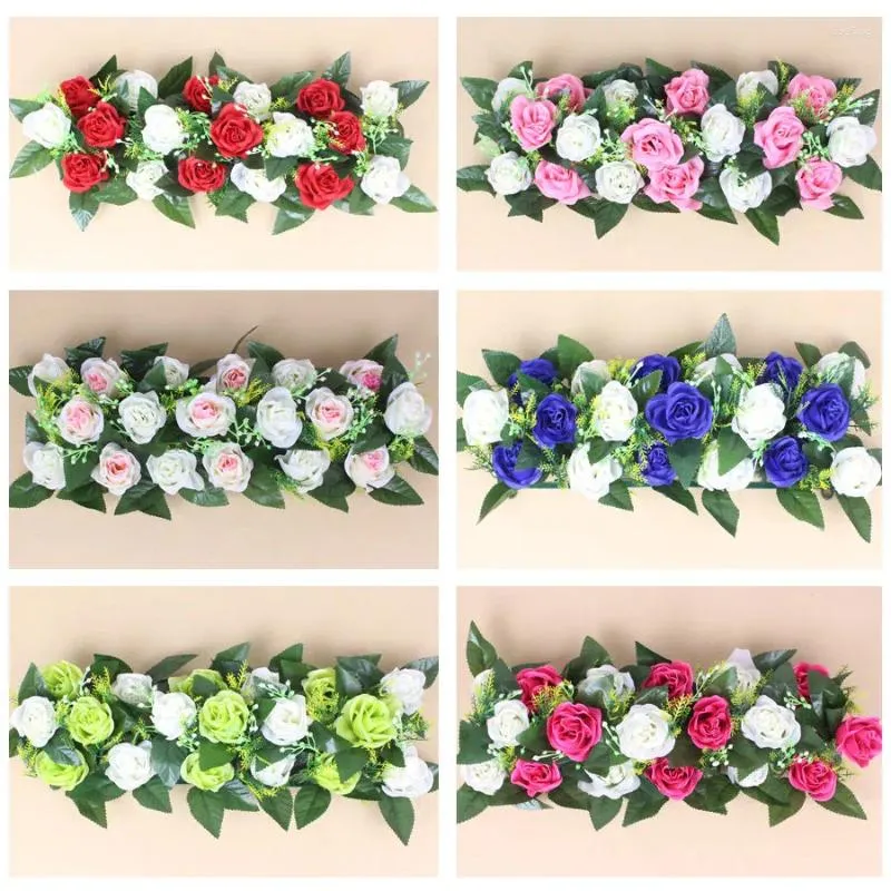 Decorative Flowers Artificial Silk Flower Wedding Road Lead Rose For Arch Square Pavilion Corners LED