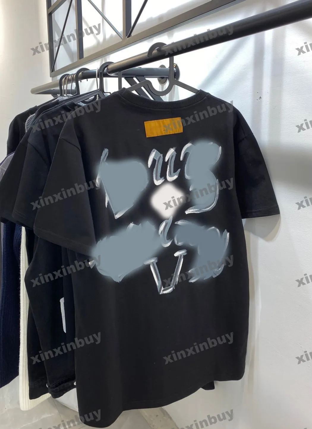 Xinxinbuy Men designer tee t shirt 23ss handdrawn graffiti Letters 1854 tryck kort ärm bomullskvinnor svart vit xs-2xl