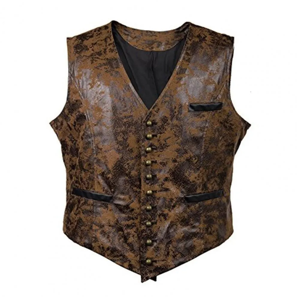 Hommes gilets goutte hommes gilet Steampunk col en V sans manches Vintage printemps gilet pour Cosplay 230425