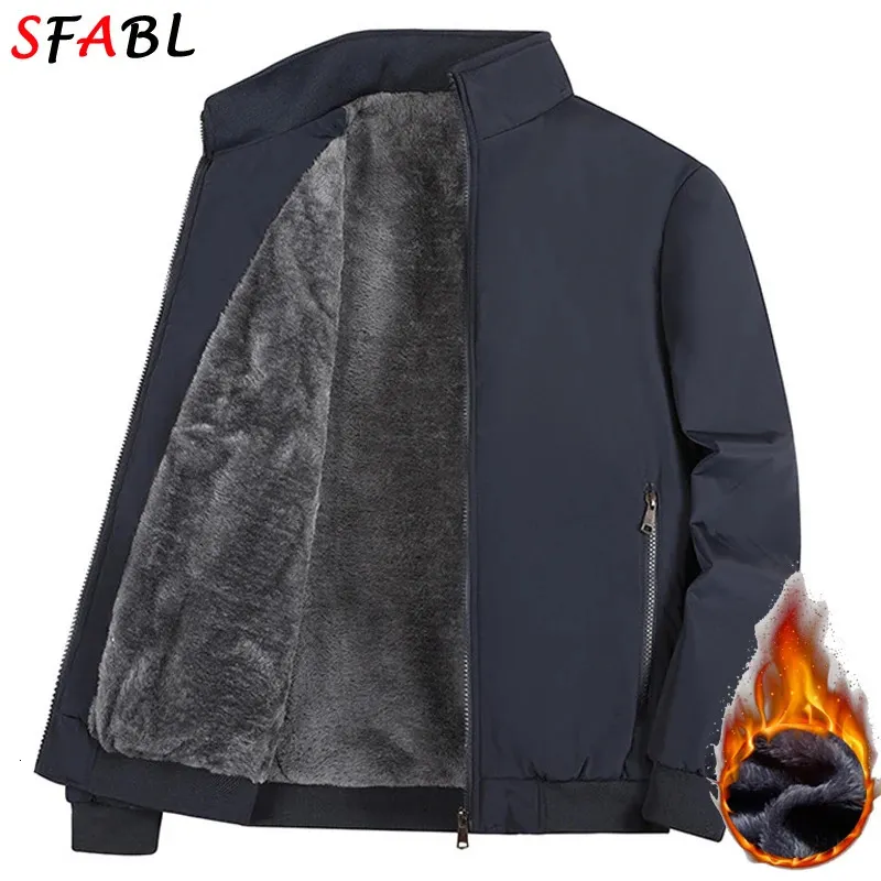 Heren Donsparka Fleece Gevoerde Winterjas Heren Casual Zakelijk Kantoor Jurk Jas Effen Kleur Dikke Warme Parka Voering 231124