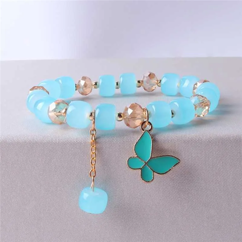 Candy Gum Butterfly Crystals Women Bracelet Chains for Girls Friends  Student Daisy Beads Bracelets Aesthetic Charm
