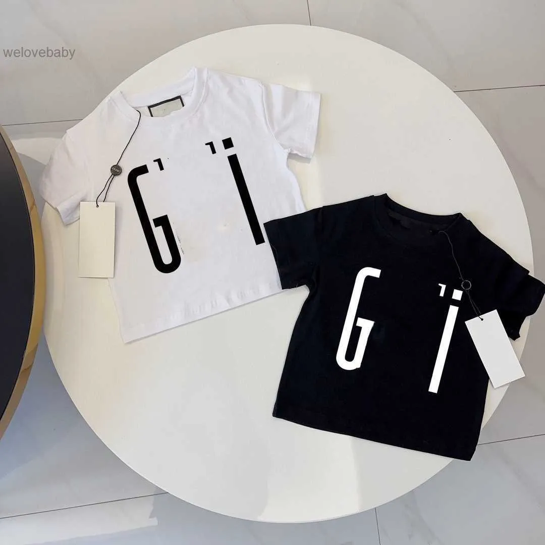 2024 child tshirt toddler tee shirt for baby clothes kid designer t shirt kids clothe boy girl Short Sleeve tops brand summer shirt letters black white with letters G