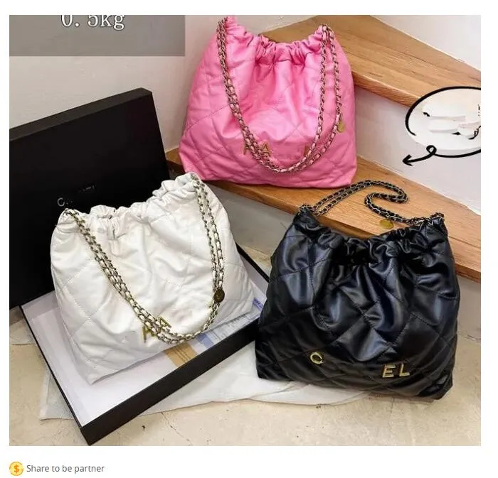 Bolsa de ombro com corrente de couro, bolsa de mão luxuosa de marca designer de moda feminina pu, bolsa casual de grande capacidade sd