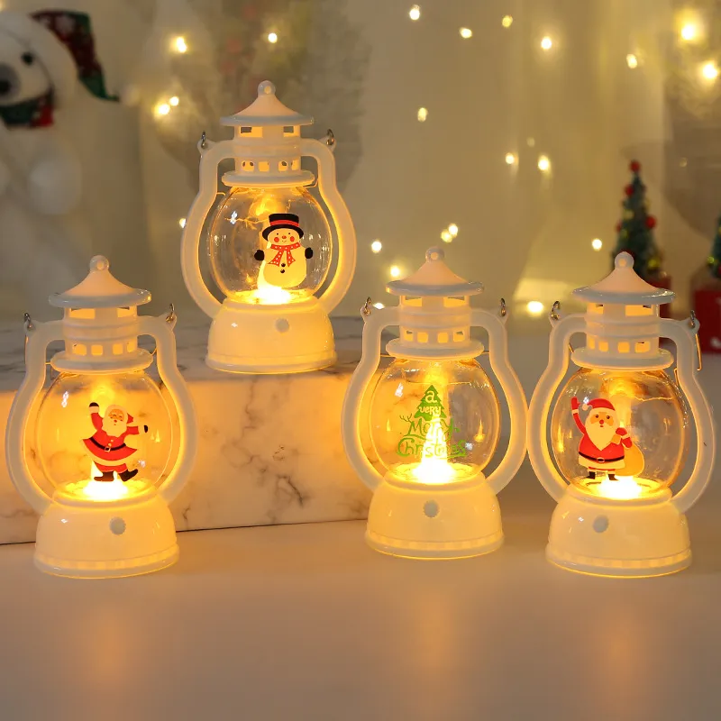 Dekoracje świąteczne małe światło koni przenośny mały olej światło LED Electronic Candle Świeca Lekcja choinek Układ sceny