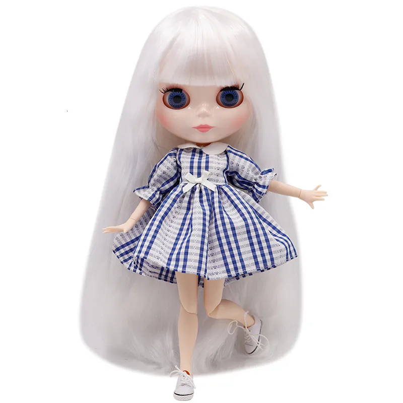 Lalki lodowe DBS Blyth Doll Biała skóra 19 stawy Body Body Prosta włosy błyszcząca twarz DIY Doll SD For For Girls 230426