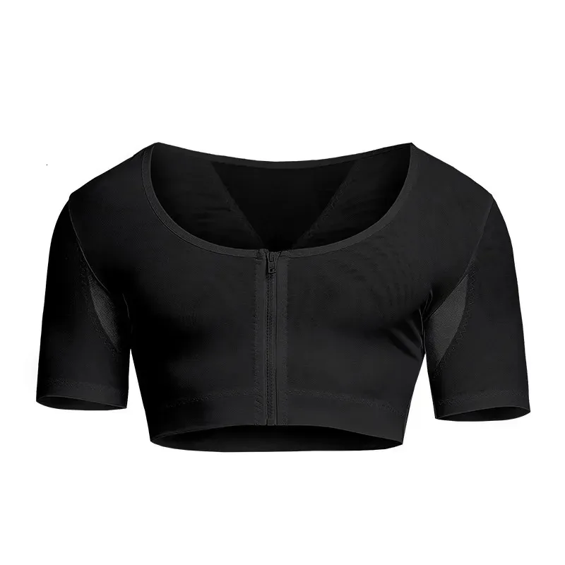 Taille ventre Shaper hommes corps Shaper gynécologie sous-vêtements contrôle seins Corset fermeture éclair minceur poitrine hauts blanc noir 231124