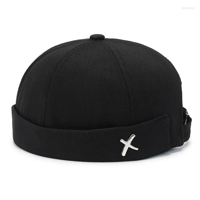 Bérets mode Vintage Beanie chapeau hommes printemps été propriétaire homme Streetwear Hip Hop sans bord couleur unie coton Docker casquette