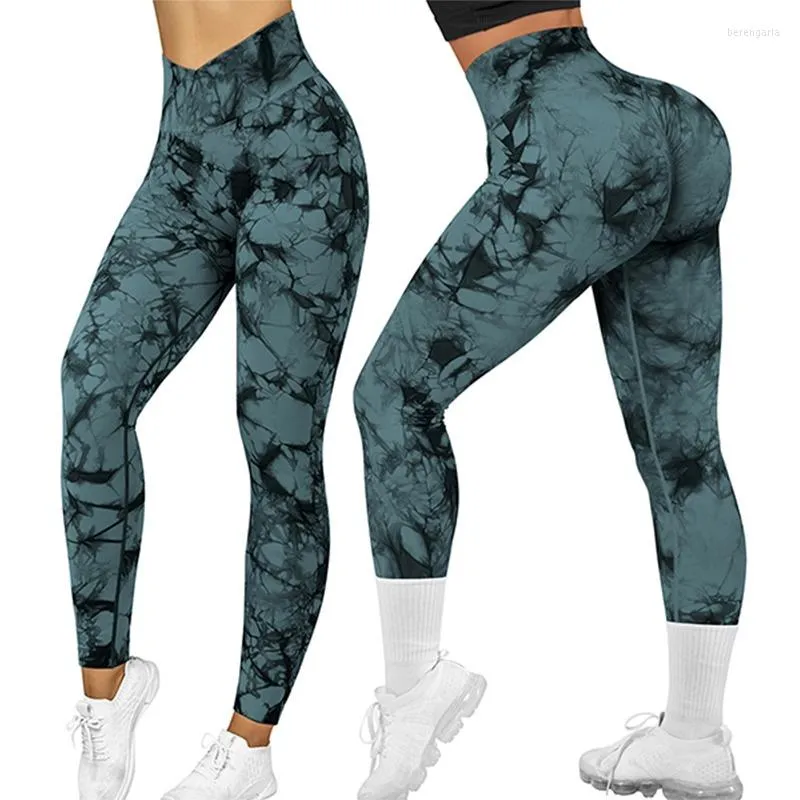 Leggings pour femmes Tie Dye sans couture Push Up Sport Gym Legins pour femmes Yoga course Fitness taille haute collants levage Sexy pantalon d'entraînement