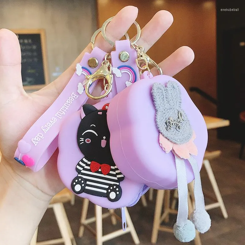 Leather Pu Cute Owl Decorative Coin Purse Keychain Girls - Temu