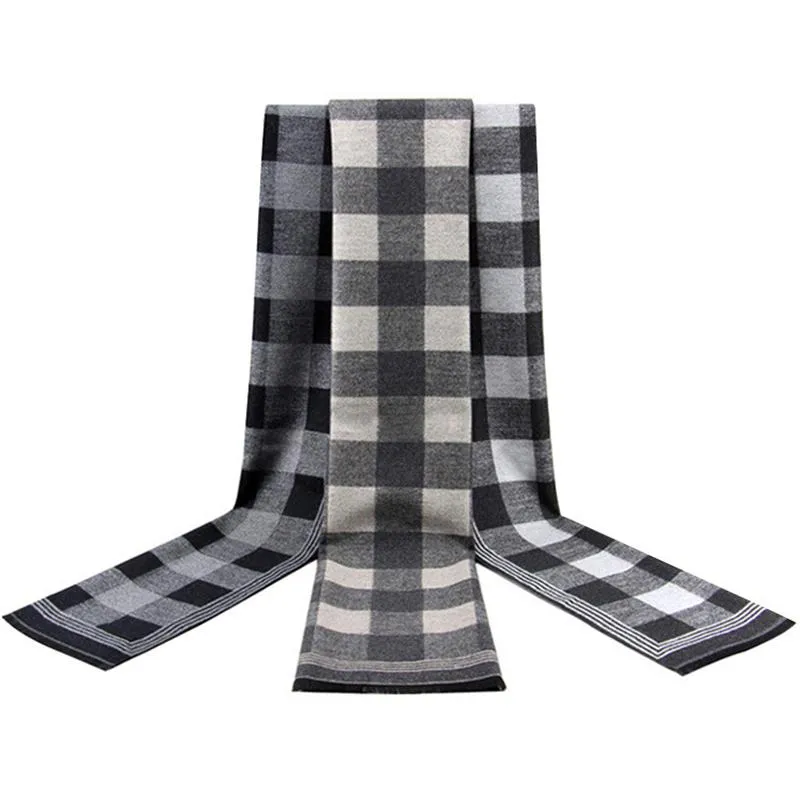 Scarves Blanket Scarf Plaid Winter Cashmere Men's Warm Red Geometric ScarfScarves