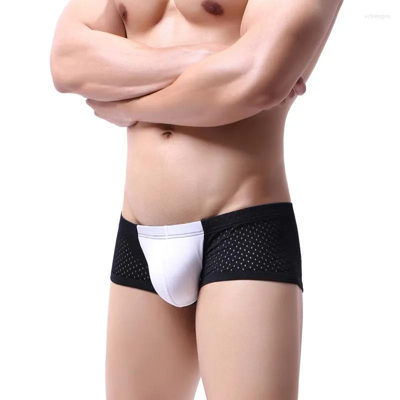 Underpants Men Mesh Underwear Boxers Fashion Slip Elastic Waist Breathable Quick Dry Boxer Shorts