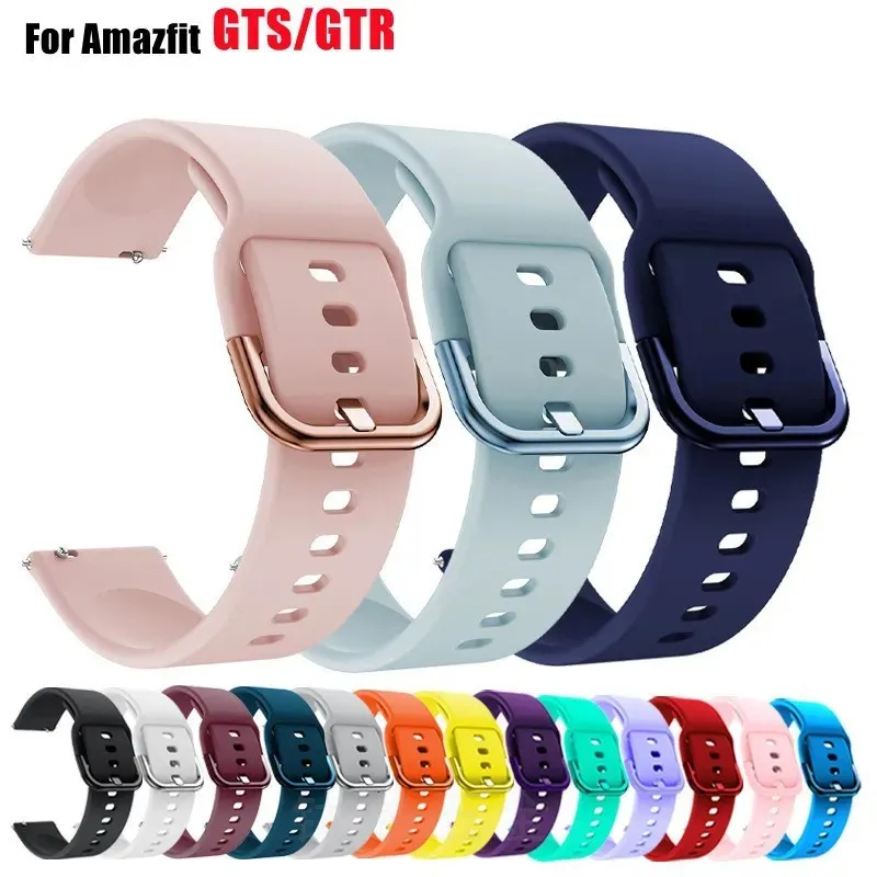 شاهد عصابات 20 مم 22 مم لـ AmazFit GTS22E34 GTS2 MINIGTR 43PRO47MMGTR22VERATOS 23 SILICONE BAP STRAP 231124