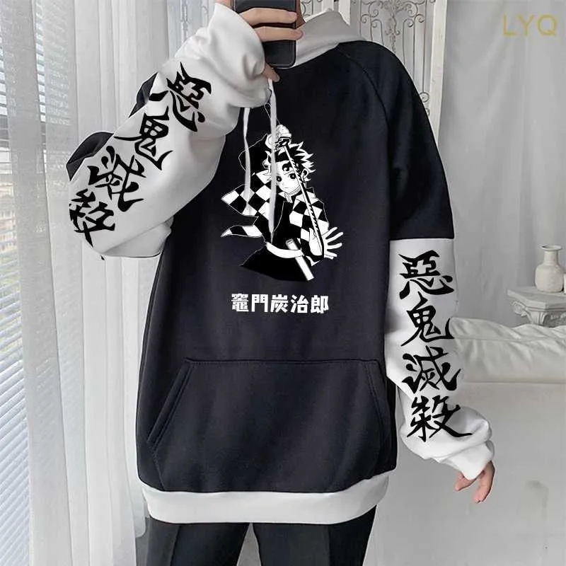 Women's Hoodies Sweatshirts Anime Demon Slayer Harajuku Cool Tanjirou Kamado Manga Hoodies Plus Size Winter Long Sleeve Kimetsu no Yaiba Graphics Sweatshirt