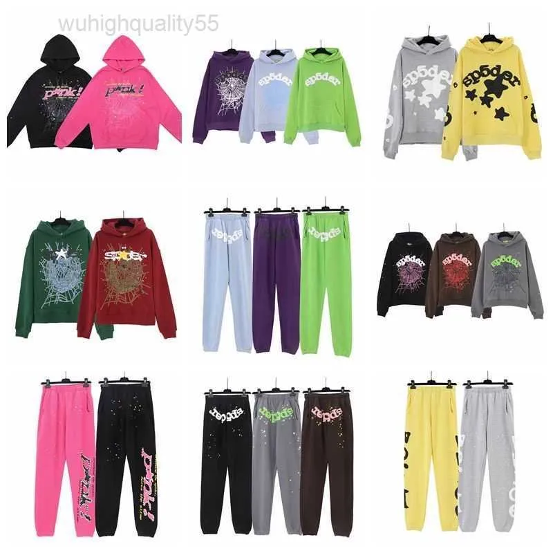 Sp5der 555555 I Heart hoodie pants スラックス Fashion Designer Sportswear Set 555 Sp5der Letter Pattern