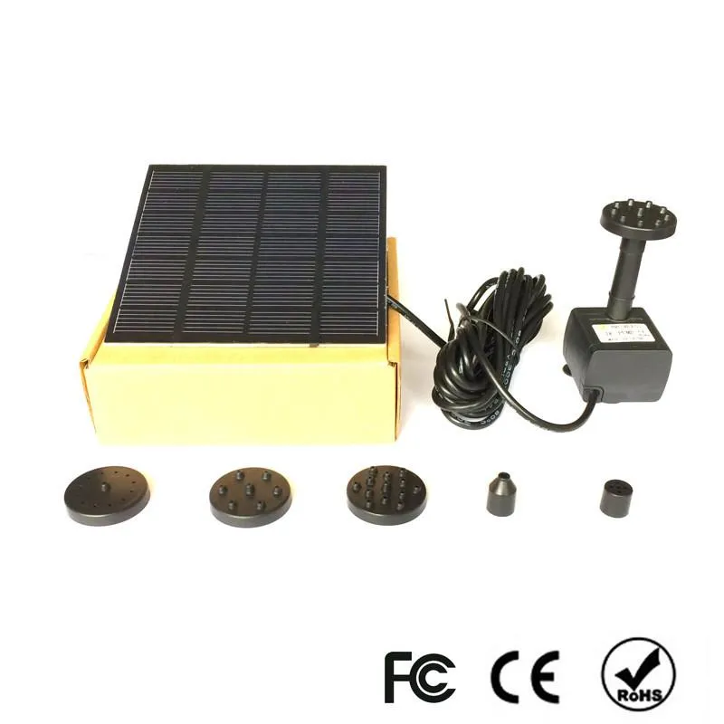 Pompe Fontana da giardino solare da 1,5 W Fontane da giardino solari Cascate Potenza Fontana per uccelli solare Pompa ad acqua alimentata Fontana per vasca per uccelli