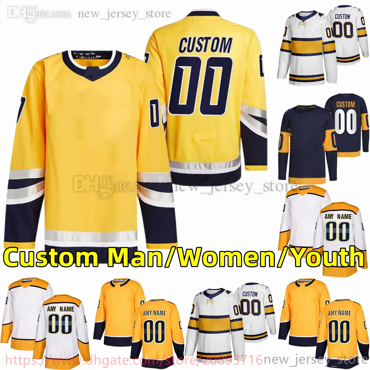 مخصص S-6XL Movie College Hockey Wears Jersey Embroidery 59 Romanjosi 9 Filipforsberg 92 Ryanjohansen 74 Juusesaros 27 Ryanmcdonagh 95 Mattduchene Jerseys