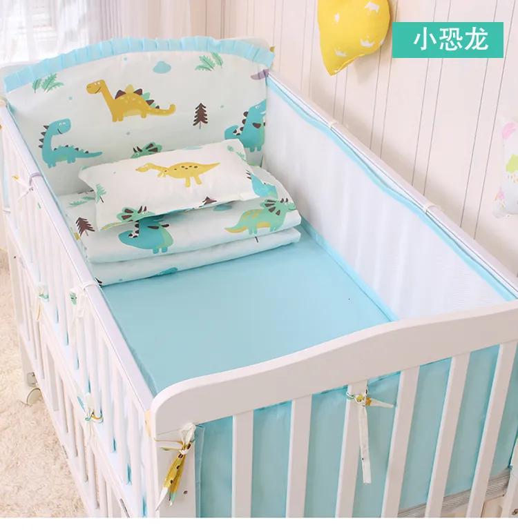 Parachoques de malla transpirable para cama de bebé, juego de cama