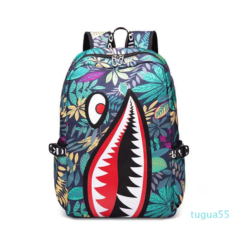 Designer-Fashion Shark, Junior High School Backpack Lightweight Children's Primary School Backpack Printed Boy Backpack