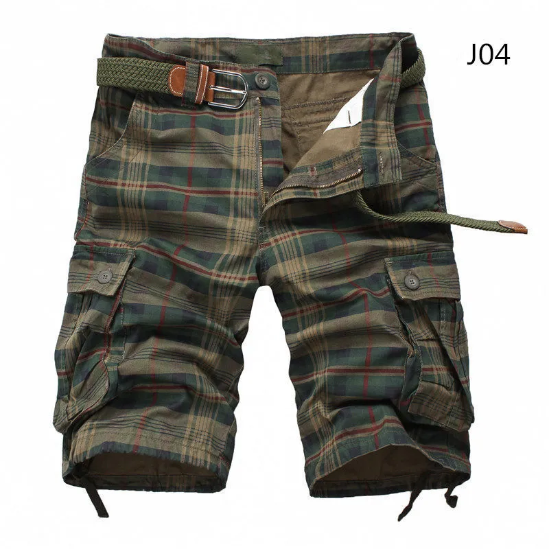 Men's Shorts Men Shorts Plaid Beach Shorts Summer Mens Casual Camo Camouflage Shorts Military Short Pants Male Bermuda Cargo Overalls 230426