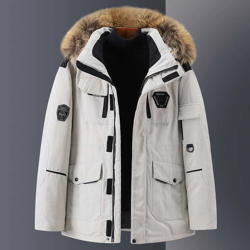 Piumino da uomo Parka Piumino invernale da uomo Versione coreana Abiti da lavoro alla moda Piumino da uomo Coppia giacca in cotone d'oca da uomo