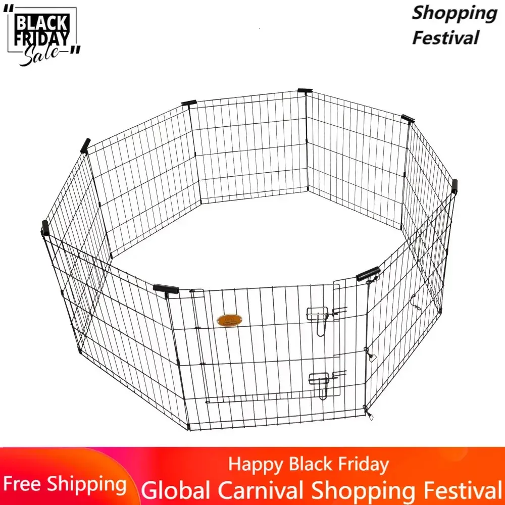 Clôtures électroniques pour chiens, parc d'exercice à 8 panneaux, 42 po H x 24 W, avec porte, tout pour cages pour chiens | f | Maisons et clôtures Accessoires pour animaux de compagnie Chenil 231124