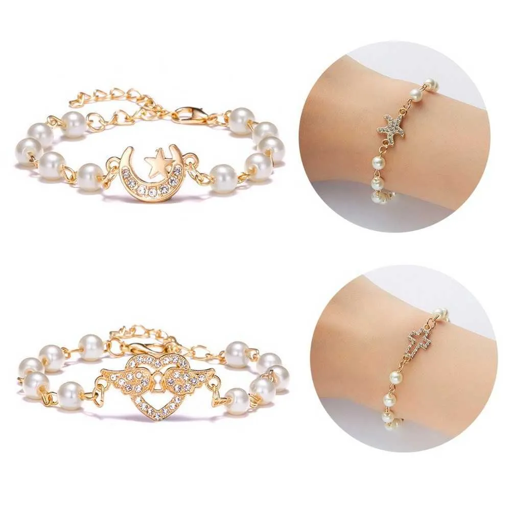Bettelarmbänder Mode Kreuz Perlenarmband für Frauen Vielfalt verstellbare Perlen Anhänger Armband festliches Geburtstagsgeschenk Freundschaft Schmuck Z0426